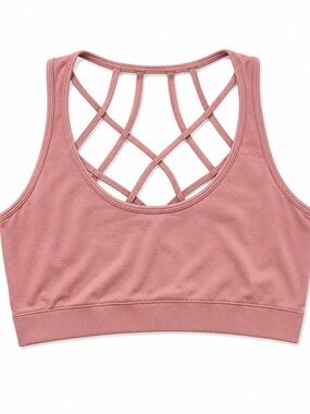 Women's Strappy Back Sports Bralette - Dusty Rose